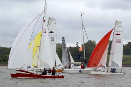 Hurricane Open, Crossing the Finish line, 454 John Donovan, Nigel Hingston, Starcross YC, 390 James Fellows, Oliver Fellows, Starcross YC, 416 Morgan Smith, Tom Parkhust, Hollowell SC/Weston SC