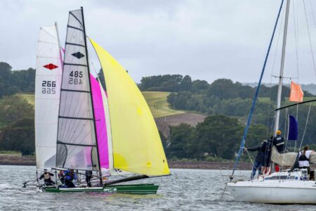 Hurricane Open, Finish line, 485 Graham Buxton-Smith, Tom Solly, Starcross YC, 266 Ben Cutler-Sharp Kez Cutler-Sharp, Starcross YC