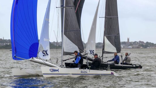 Hurricane Open, race 6, last race of Sunday heading to the finish line, 455 Julian Reichert Jeremy Sandford Thorpe Bay YC, 487 George Warrington Howard Warrington Thorpe Bay YC,