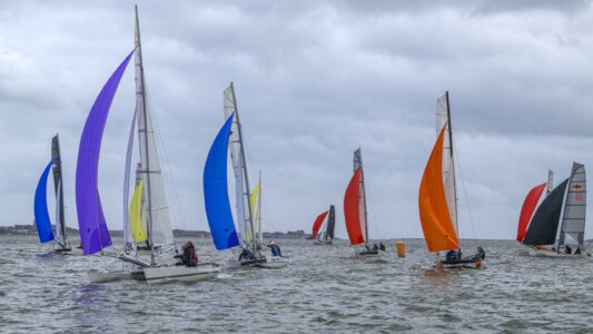 Hurricane Open, middle of the fleet fininshing race 6