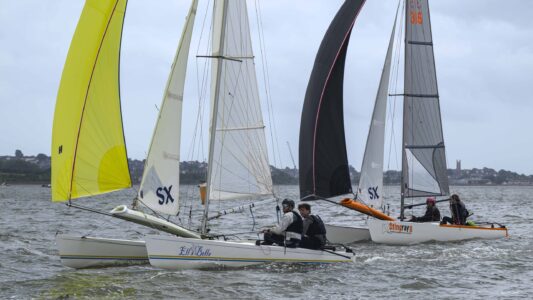 Hurricane Open, 416 Morgan Smith, Tom Parkhust, Hollowell SC/Weston SC, 315 Tesni King, Bill King Starcross YC, heading to the finish line Race 6