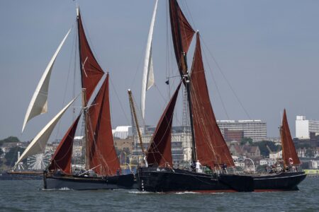 Thames Barge Race, Thames Estuary, hosted by Thorpe Bay Yacht Club, Adieu, Harwich, Marjorie